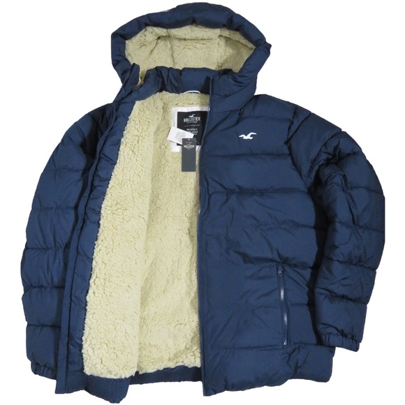 hollister blue puffer jacket